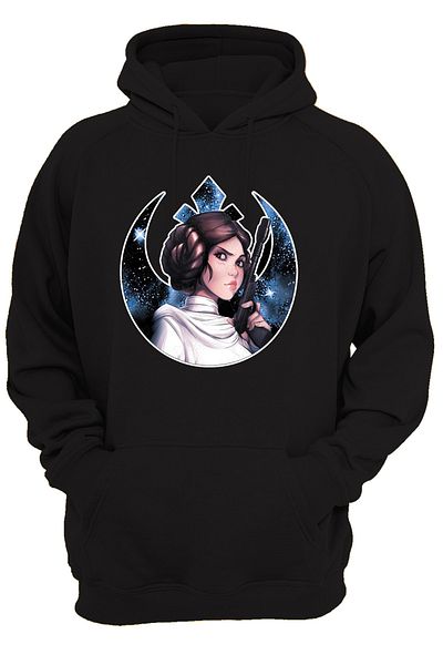 remonz Star Wars Leia Μπροστινή στάμπα, 100% βαμβάκι, 3 κλωστές. Ανυψωμένο, Fleece Εσωτερικά, Πολύ Χοντρό Hoodie