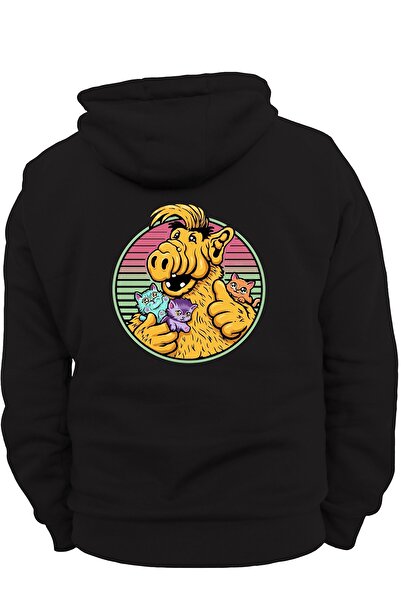 remonz Alf Back Print, 100% βαμβάκι, 3 κλωστές. Ανυψωμένο, Πλήρως Fleece Εσωτερικά, Πολύ Χοντρό Hoodie