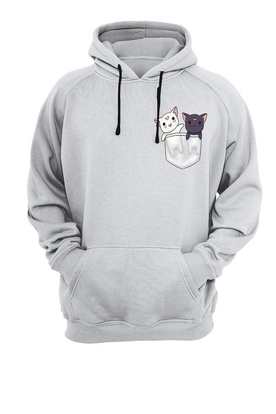 remonz Φούτερ με κουκούλα με στάμπα Pocket Cat χωρίς φερμουάρ