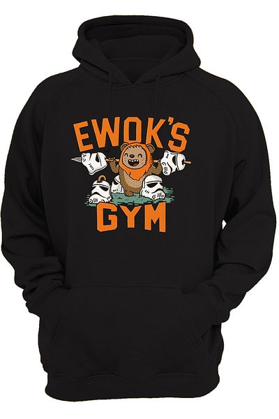 remonz Star Wars Ewok Gym με στάμπα μπροστά, 100% βαμβάκι, 3 κλωστές. Ανυψωμένο, Fleece Εσωτερικά, Πολύ Χοντρό Hoodie