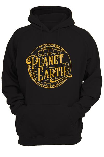 remonz Save Planet Προεκτυπωμένο, 100% βαμβάκι, 3 κλωστές. Ανυψωμένο, Fleece Εσωτερικά, Πολύ Χοντρό Hoodie