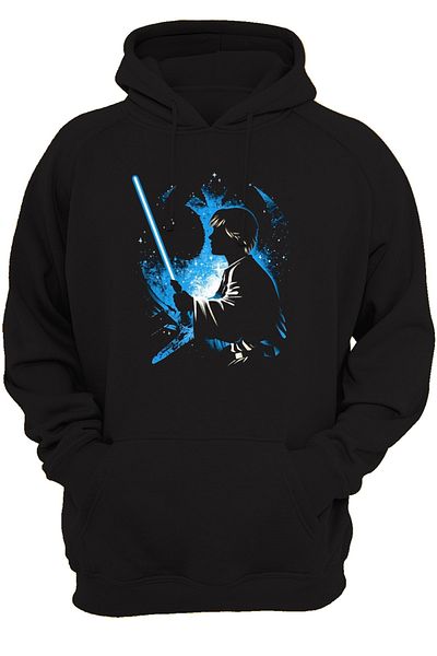 remonz Star Wars Luke με στάμπα μπροστά, 100% βαμβάκι, 3 κλωστές. Ανυψωμένο, Fleece Εσωτερικά, Πολύ Χοντρό Hoodie