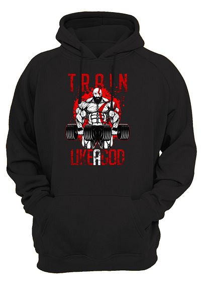 remonz Φούτερ με κουκούλα Remo God Of War Kratos Gym με στάμπα Fleece 100% βαμβακερό