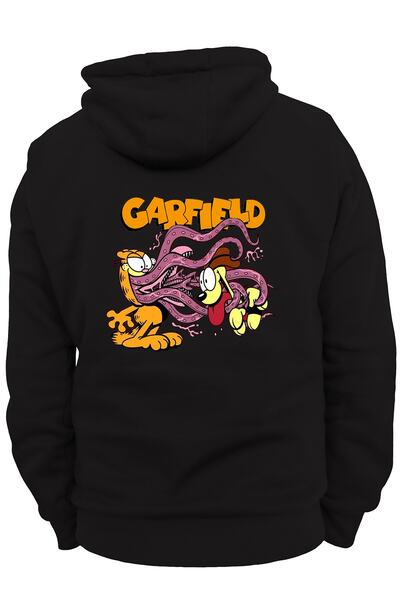 remonz Imprimat pe spate Garfield, 100% bumbac, 3 fire. Hanorac foarte gros c...