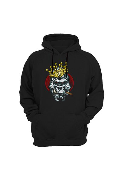 remonz Σειρά Kings of the Forest Φούτερ με κουκούλα με κουκούλα με στάμπα Gorilla King