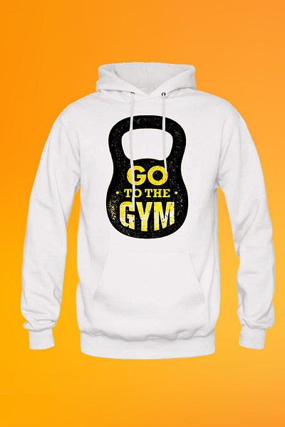 remonz Go To Gym με εμπριμέ λευκό φούτερ με κουκούλα Unisex