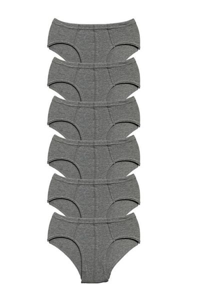 Yıldızlar 6-Piece Boy's Gray Combed Cotton Panties/Slips
