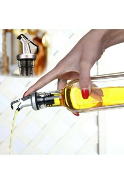 AKDAG HOME 3 Adet Kapaklı Şişe Ucu Servis Aparatı Damlalık Yağdanlık Tıpa Tapa Mantar