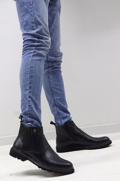 Pierre Cardin 103153   Ανδρικές μαύρες δερμάτινες μπότες
