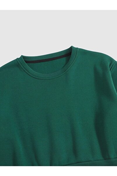 Mad&Calf Γυναικείο φούτερ Crop Basic Crew Neck