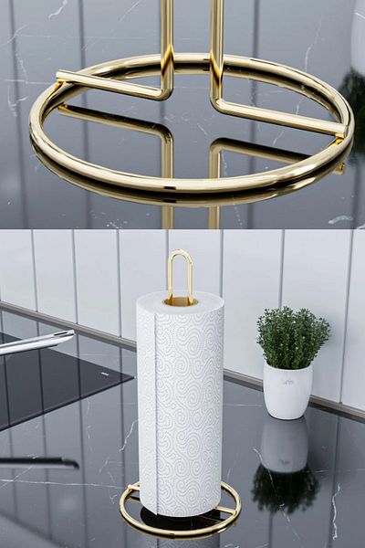 KARTEYA Service Presentation Set and Bread Basket Towel Holder Napkin Holder Trivet Bread Dish Gold Gold Dowry Set of 4
