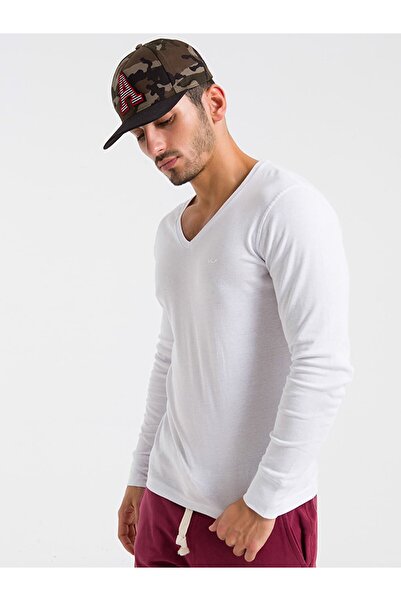 Ltb V-подібний комір Біла толстовка