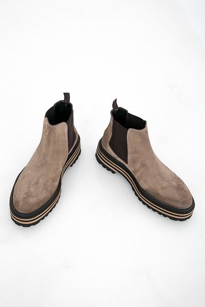 GERARDO AYAKKABI Men's Mink Chelsea Suede Leather Boots