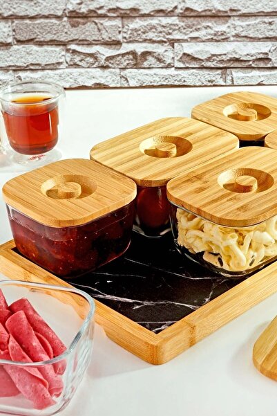 Bambum Krosna - 13 Piece Glass Breakfast Set with Lid