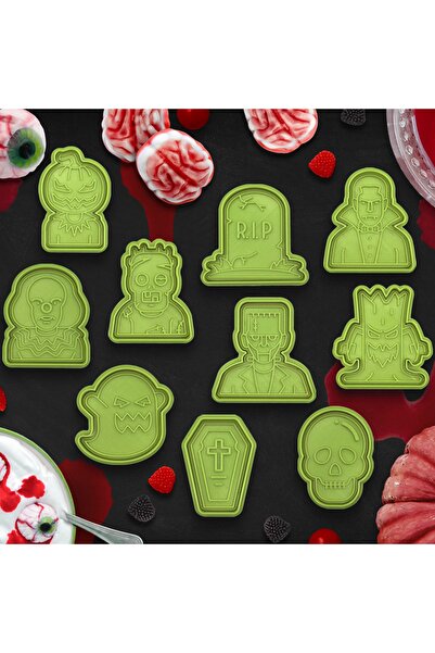 Hobist قالب بسكويت الهالوين مع وحش الهالوين 10 نماذج مختلفة من قوالب لب السكر