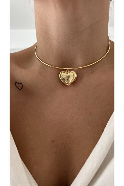 Vi store Açılır Kapanır Kalp Figürlü Tasarım Choker