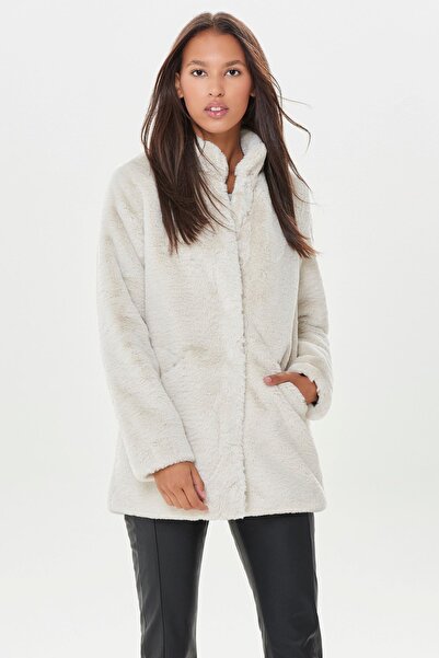 ONLY Γυναικείο παλτό Onlvıda Faux Fur 65515164600 Stone