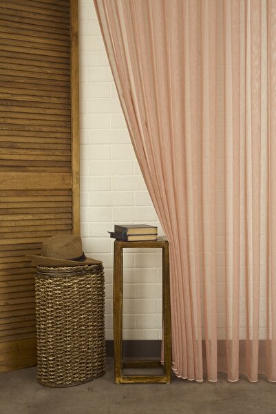 MASSARELLI Kırçıllı Keten Tül Mercan Rengi 1-3 Sık Pile