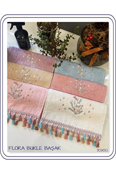 begenal home Flora Bukle Başak 6'lı El Ve Yüz Havlu Seti / 30x50 Cm