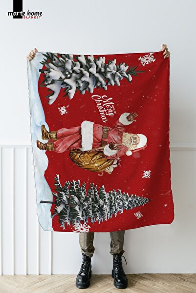 Marte Home Yılbaşı & Christmas Desenli Çift Taraf Baskılı 100x170 Cm Polar Tv...