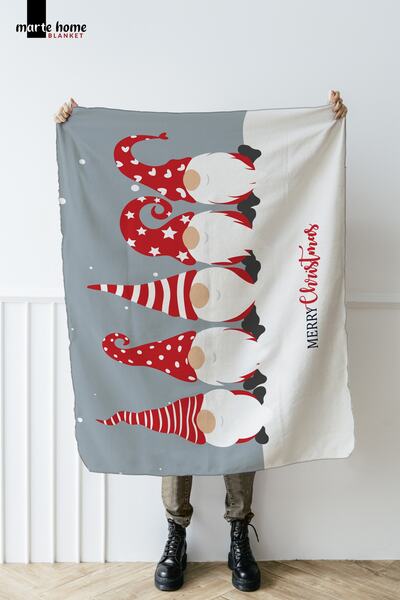 Marte Home Yılbaşı & Christmas Desenli Çift Taraf Baskılı 100x170 Cm Polar Tv Battaniyesi