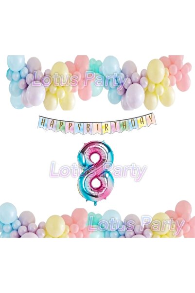 LOTUS PARTY مجموعة بالونات عيد ميلاد للأطفال بعمر 8 سنوات من Rainbow Concept،...