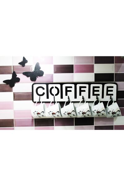 10kdekor Dekoratif Coffee Yazılı Mutfak Fincan Ve Kupa Askılığı 10k Dekor