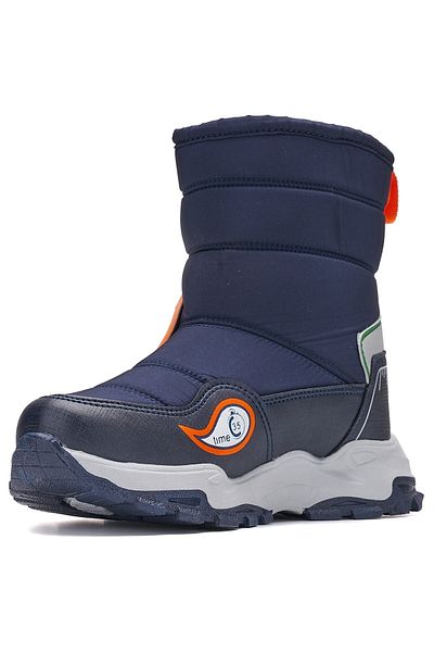 Nstil Denní Unisex dětské námořnické oranžové tlustá protiskluzová podrážka suchý zip podšívka kožešinou proti chladu odolné boty do sněhu 2221