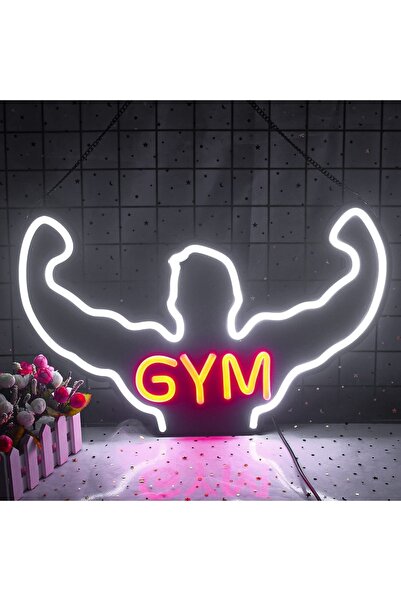 dekoraven Fitness Gym Neon Tabela Neon Yazı Dekoratif Aydınlatma Ve Gece Lambası