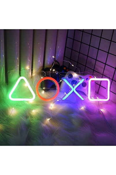 dekoraven Playstation Gamer Neon Tabela Neon Yazı Dekoratif Aydınlatma Ve Gece Lambası