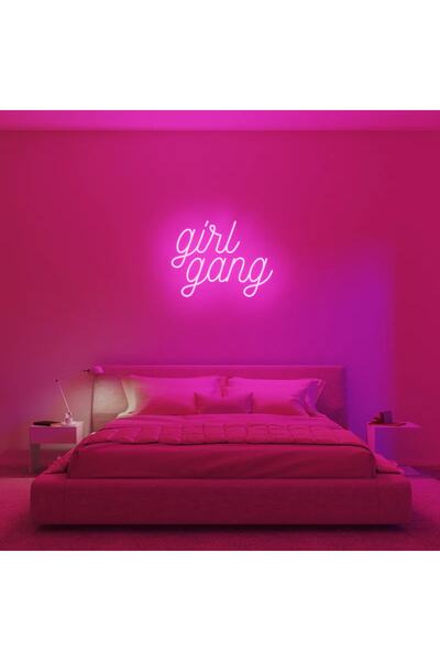 dekoraven Girl Gang Neon Tabela Neon Yazı Dekoratif Aydınlatma Ve Gece Lambası