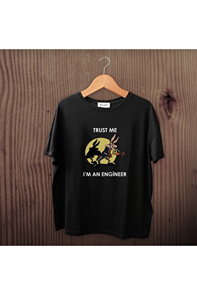 MuhendisDukkan Coyote Trust Me I'm An Engineer Road Runner Unisex Tişört