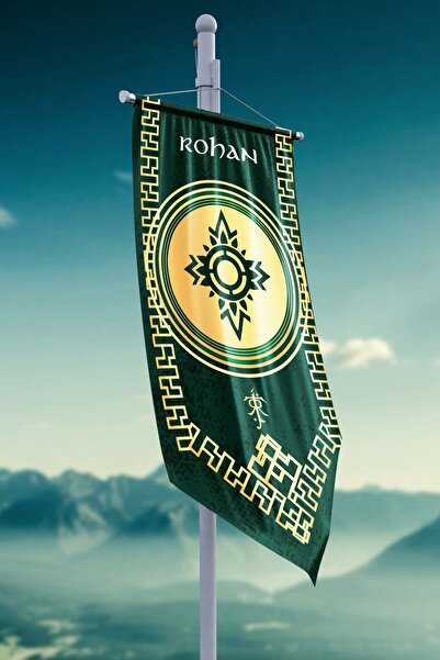 Vagonik Yüzüklerin Efendisi Güç Yüzükleri Rohan Krallığı Flama Bayrak 50x100