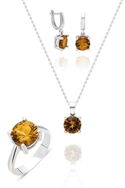 Aykat Zultanit Taşlı Renk Değiştiren Kadın 925 Ayar Gümüş Set Takım Set-347