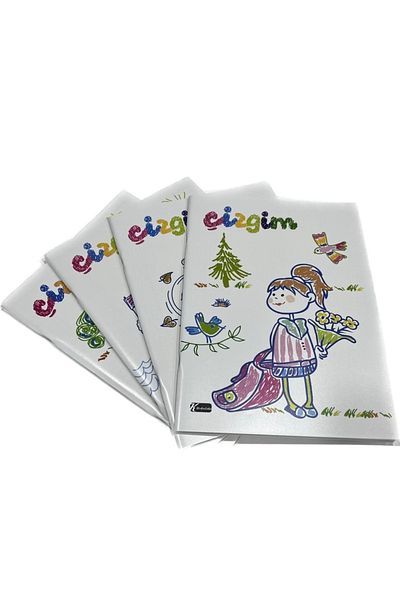 Keskin My Line A4, 40 de coli, cu cusături de sârmă, copertă PP, set de 4 caiete școlare
