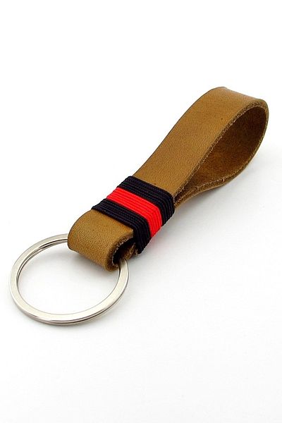 Solfera Real Leather Red Black String Tan Brown Keychain Kc995