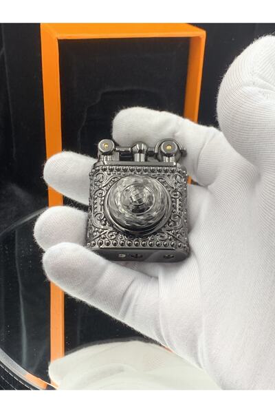 LİGHTER Yeni Tasarım Şık Stres Çarklı Siyah Renk Metal Çakmak