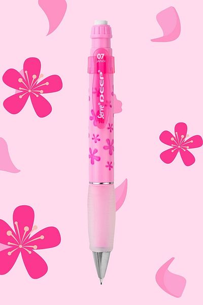 Serve Versatil Pencil (mechanical Pencil) Deep 0.7 Mm Candy Pink Flower
