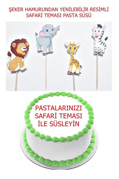 Pasta9 Şeker Hamurundan Pasta Süsü Yenilebilir Kürdanlı Temalı Set