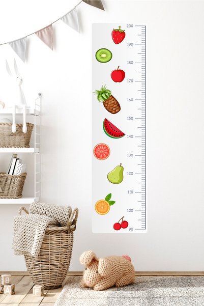 Sticker Sepetim Fruits Height Meter Children's Room Wall Sticker Wall Decoration Pineapple Watermelon Strawberry Cherry Pear Apple Kiwi