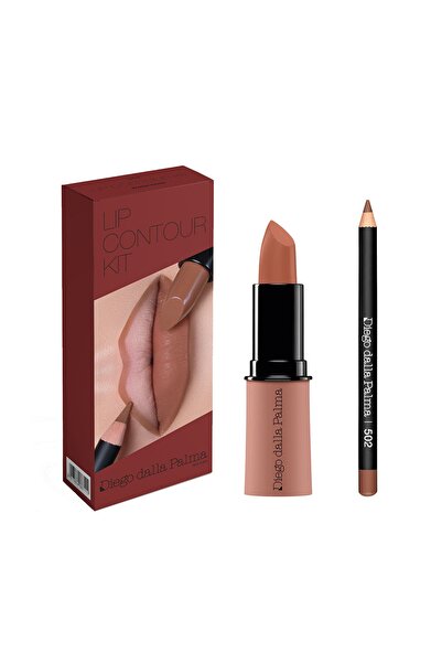diego dalla palma Lip Contour Kit Lipstick 502 + Dudak Kalemi 502 - Warm Sand