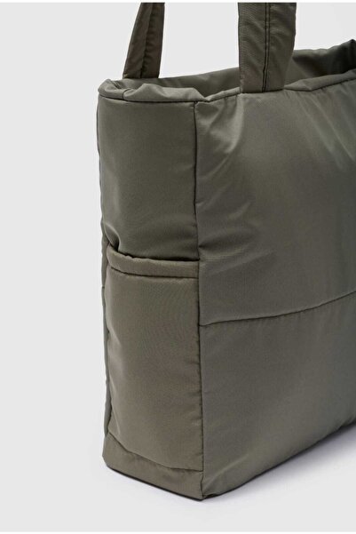 LandBags Kadın Haki Büyük Puf Çanta Su Geçirmez El Ve Omuz Çantası Kışlık Çanta