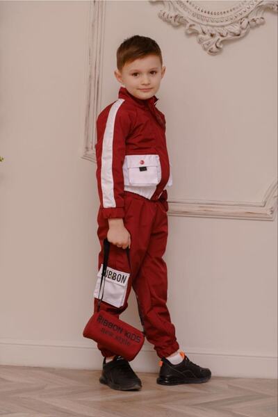 Ribbon kids Комплект от ватирани долнище и горнище за момиче/деца с кожа