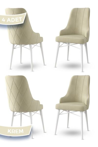 Canisa Neta Serisi, 1.sınıf Babyface Kumaş Sandalye, Beyaz Gürgen Ayak, 4 Ade...