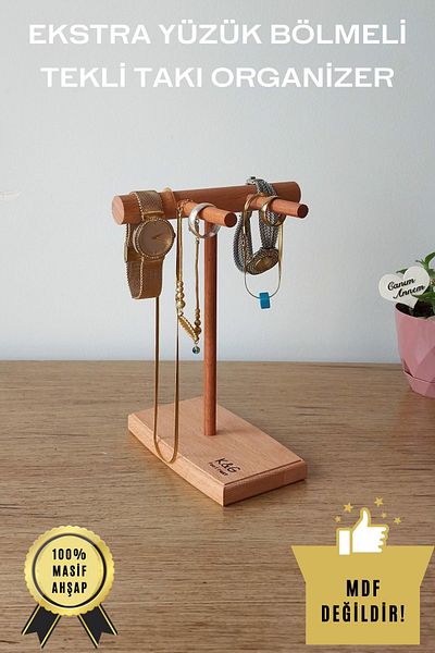 K&G foot rest Jewelry Organizer Wooden Jewelry Hanger Jewelry Stand Ring Necklace Hanger