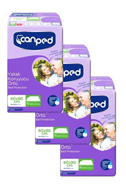 Canped Yatak Örtüsü 60x90 cm 3'lü Paket Paket Içi 10 Adet