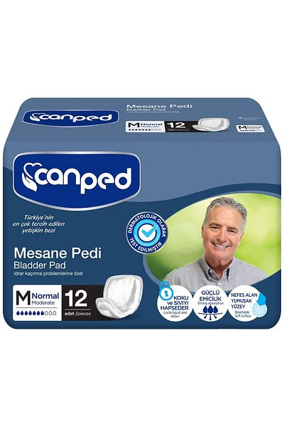 Canped Bladder Pad Male Size MPack of 3There are 12 pieces in the package