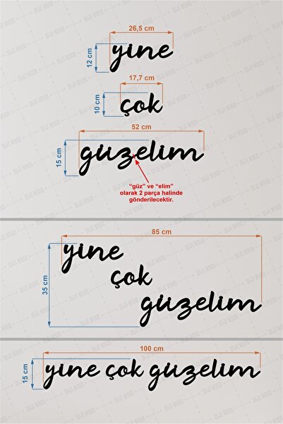 Diji Wood Yine Çok Güzelim Duvar Yazısı Dekoru Ahşap Tablo Süs