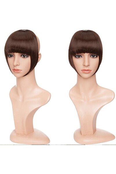 CESLİFE Păr real, aspect natural, breton maro ciocolată - poate fi aplicat cu...