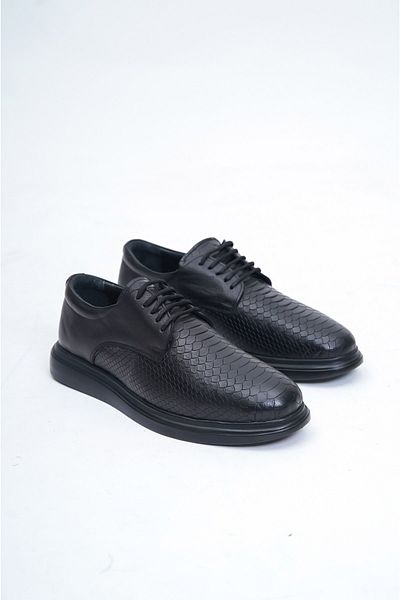 Deripabuc Genuine Leather Men's Black Leather Casual Shoes Mrd7-2283
